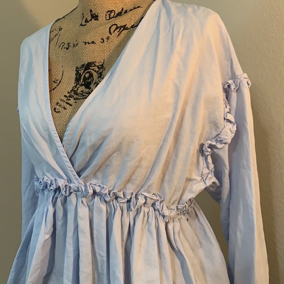 ZARA Sky Blue Top - Picture 2 of 4